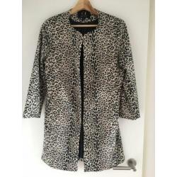 Panterprint halflange blazer Classic Tricot, maat L