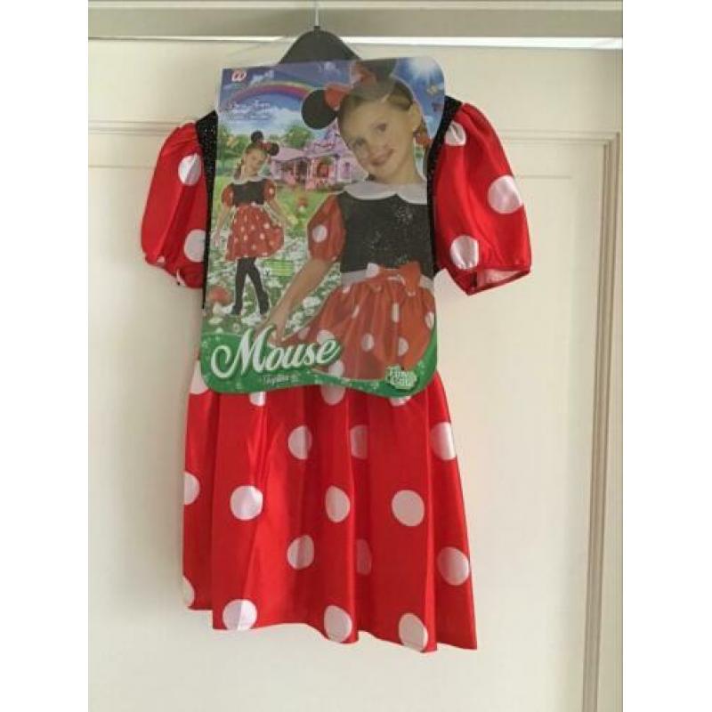 Minnie mouse jurk met haarband/oortjes,maat:110.