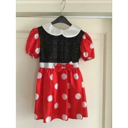 Minnie mouse jurk met haarband/oortjes,maat:110.