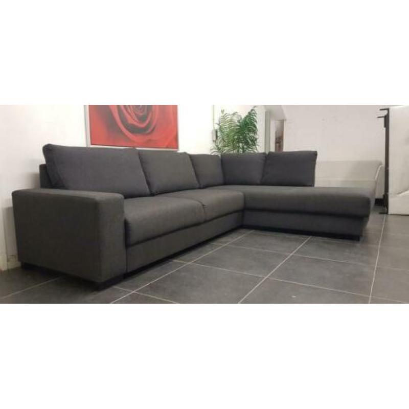 Hoekbank 4-zits grijs 280 x 215 (bezorging mogelijk)