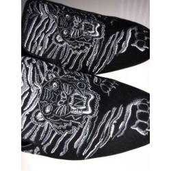 NIEUW Kenzo Tiger Suede Custer Loafers/Slipper Zwart Maat 38