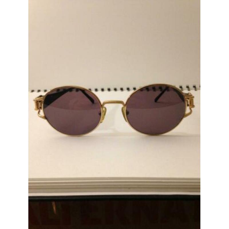 Nina Ricci 3438 Zonnebril, Vintage Zwart-Goud, '90, ZGAN!!