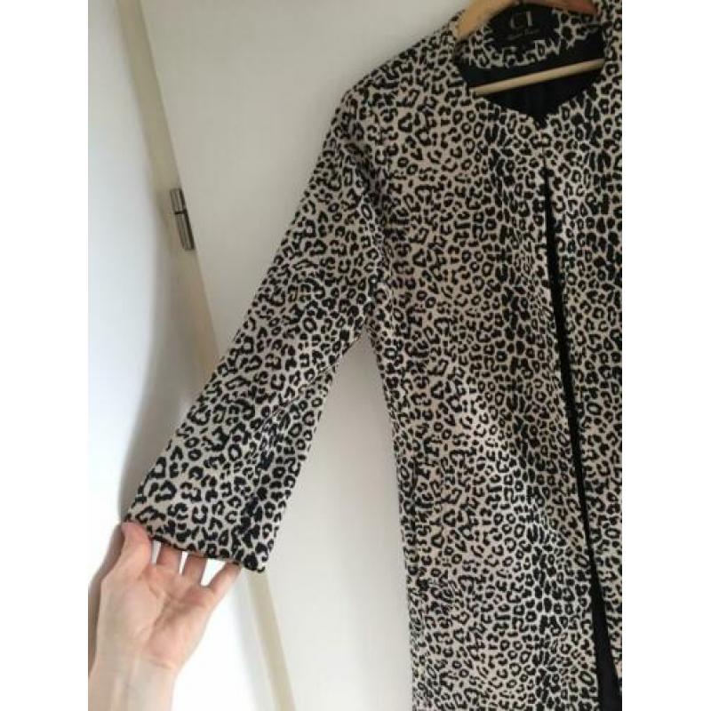 Panterprint halflange blazer Classic Tricot, maat L