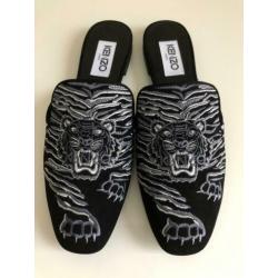 NIEUW Kenzo Tiger Suede Custer Loafers/Slipper Zwart Maat 38