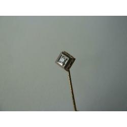 Antieke art deco gouden dasspeld + solitair diamant/Luxeriös