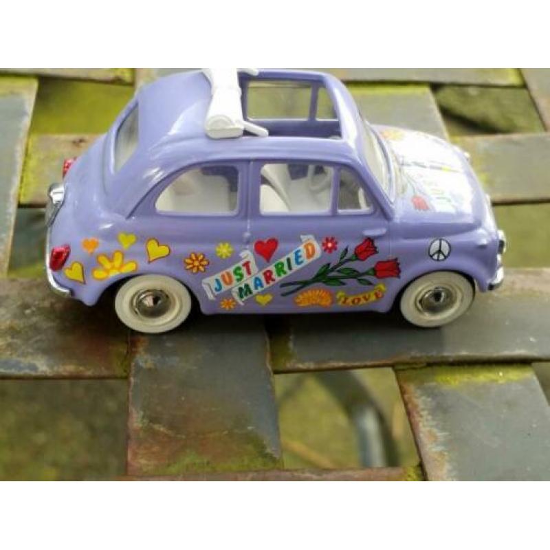 Fiat 500 1/43 VITESSE just married half open lila