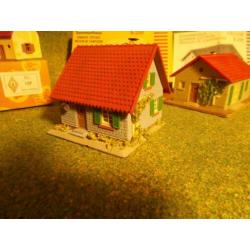 3 oude jaren 50 Faller huisjes B-200 nr-137 houten onderkant