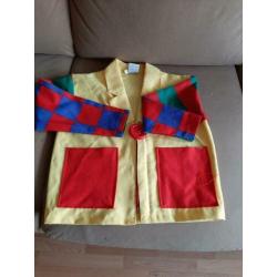 Clownspak/pruik en strik mt 116