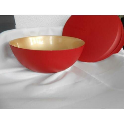 T319 Grote allegra kom van 5L. Rood binnenkant goud kleur
