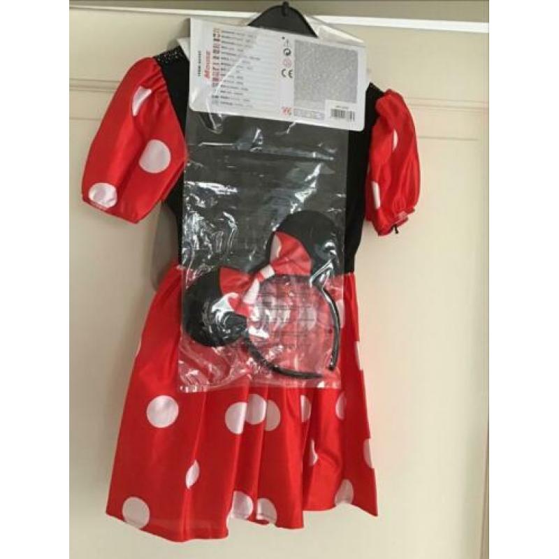 Minnie mouse jurk met haarband/oortjes,maat:110.