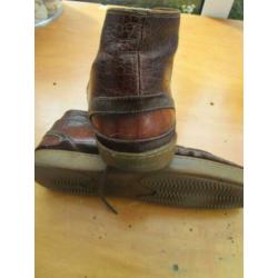 Bruine leren van Bommel schoenen maat 10=44, kroko optiek