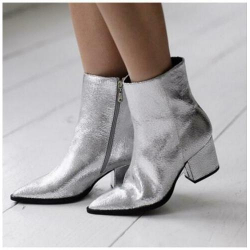 Fabienne chapot metallic zilveren laarsjes 38 zilver