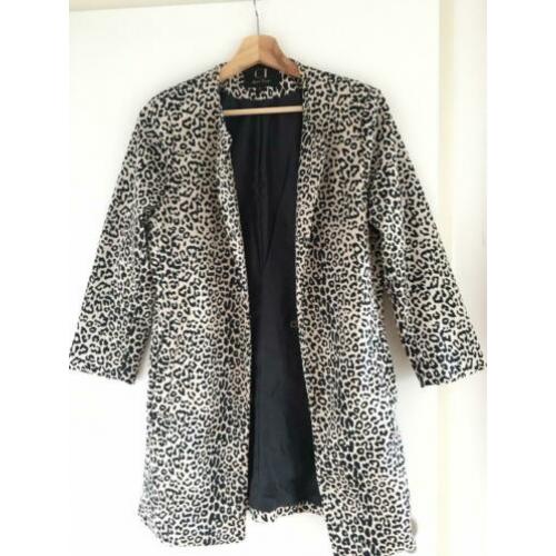 Panterprint halflange blazer Classic Tricot, maat L