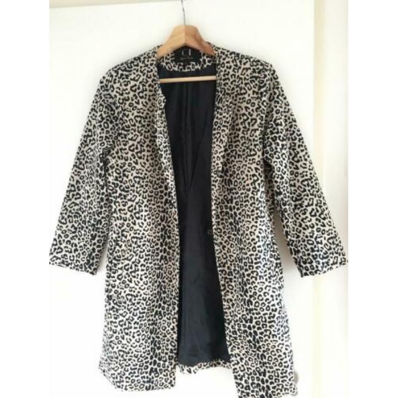 Panterprint halflange blazer Classic Tricot, maat L