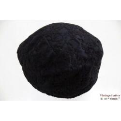 Vintage flatcap Platte pet zwart kant 57 dames