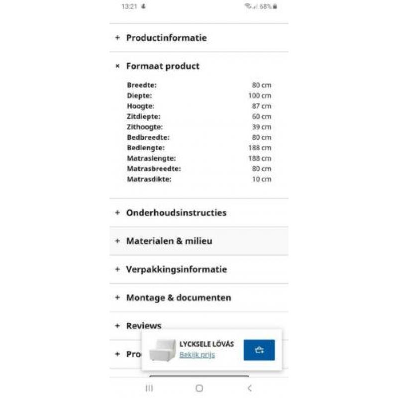 Slaapbank LYCKSELE LÖVÅS