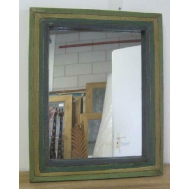 Gerecycled houten lijst met spiegel - 50 x 40 cm - TTM Wonen