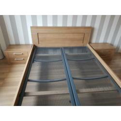 Ombouw bed + 2 bijpass nachtkastjes + 2 AUPING spiraalbodems