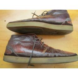 Bruine leren van Bommel schoenen maat 10=44, kroko optiek