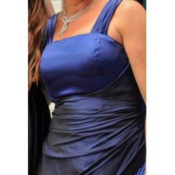 Blauw nieuw chique maat 38, 40 of 42, clutch/ketting/oorbel