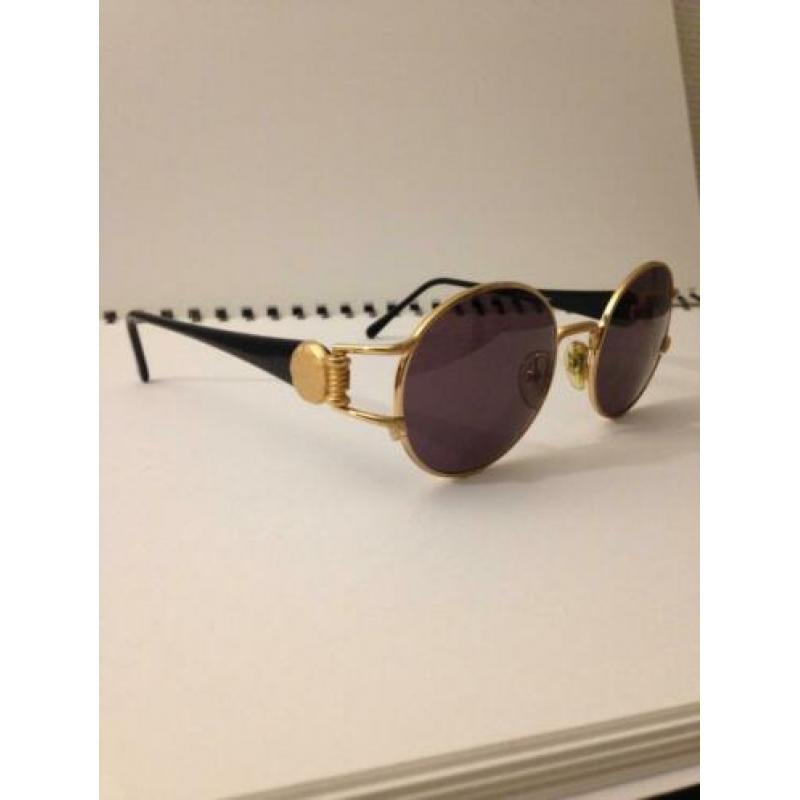 Nina Ricci 3438 Zonnebril, Vintage Zwart-Goud, '90, ZGAN!!