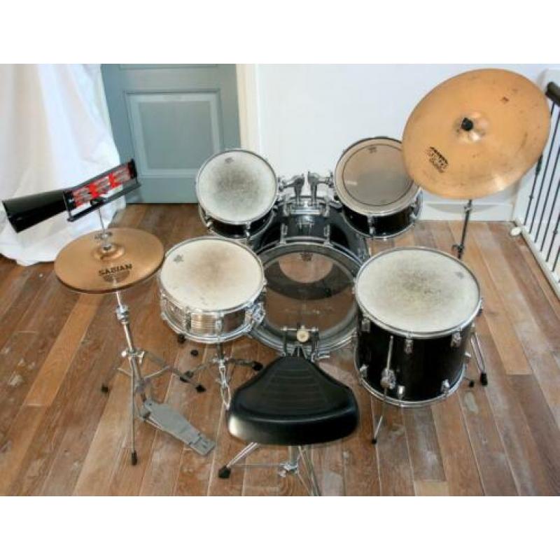 Pearl drumset zwart - 7-delig