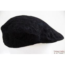 Vintage flatcap Platte pet zwart kant 57 dames