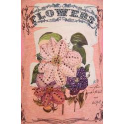 Creamie t-shirt roze mêlee met bloemen en strass maat 122