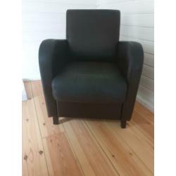 2x bruin leer stoelen