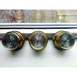 Messing scheeps barometer, hygrometer en thermometer