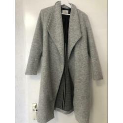 Wollige Winterjas Grijs Bershka