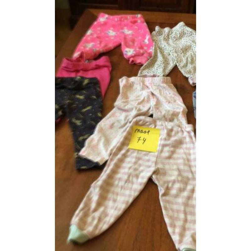 Baby kleding 7 stuks broekjes maat 74