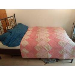 Roze patchwork quilt / sprei 140x240 cm