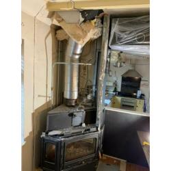 Houtkachel voor centrale verwarming inbouw