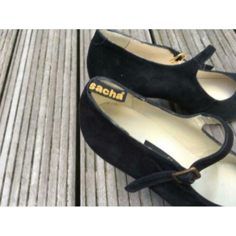 NURIA P for SACHA zwart suede pumps maat 40 nieuwstaat