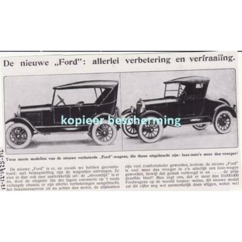 10 originele zeer oude Ford knipsels / advertenties v.a 1924