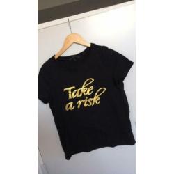 Vero moda??zwart t shirt met tekst??M/nieuw
