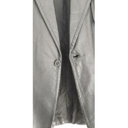 Leren colbert jack jas jacket, zwart mt 52 vintage slim fit