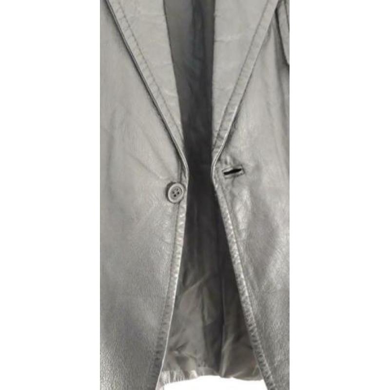 Leren colbert jack jas jacket, zwart mt 52 vintage slim fit