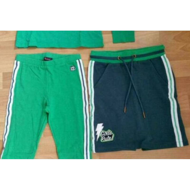 Tuinbroek, spijkerbroek, T-shirt, rok, setje, jurk maat 140