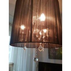 Mooie zwarte organza hanglamp