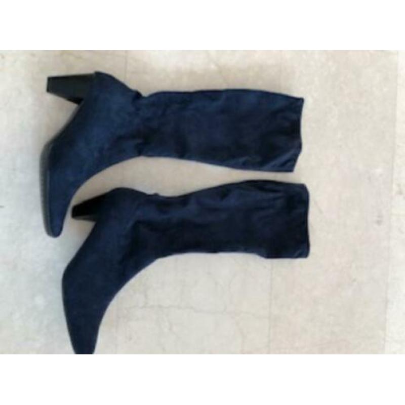 stretch laarzen d.blauw nieuw mt39 A'dam of dorp bij Leiden