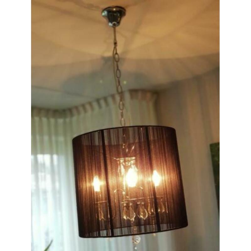 Mooie zwarte organza hanglamp