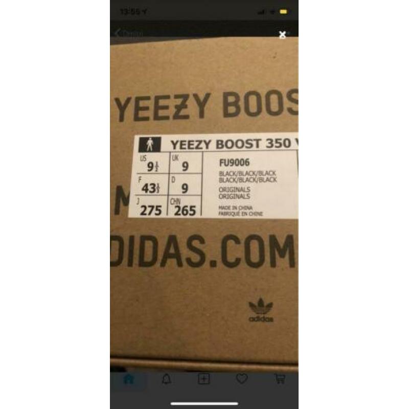 Yeezy black 350v2 43 1/3