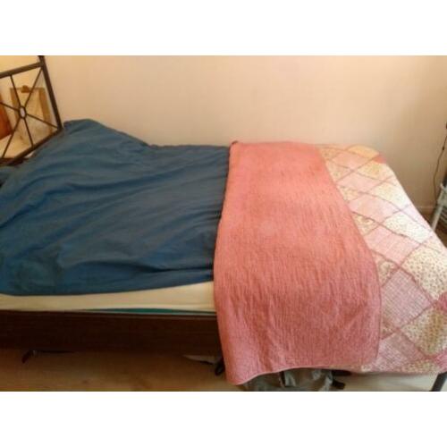 Roze patchwork quilt / sprei 140x240 cm