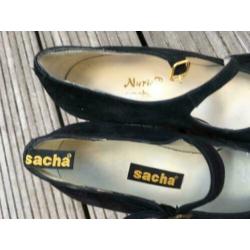 NURIA P for SACHA zwart suede pumps maat 40 nieuwstaat