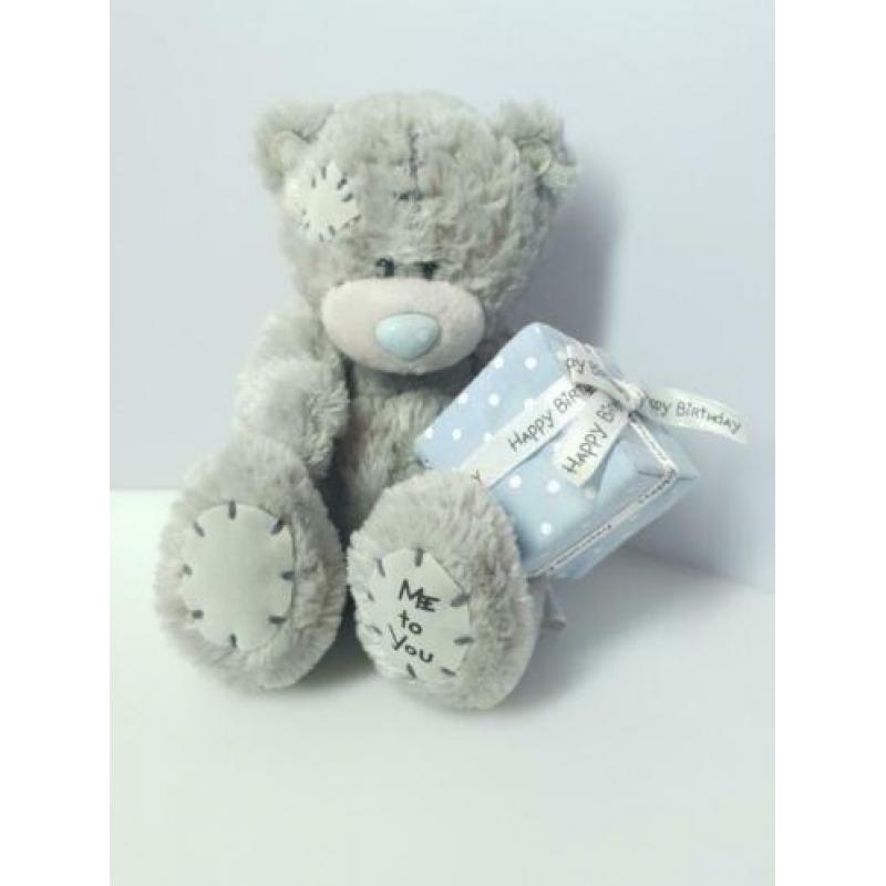 Me to you beer beertje met blauw cadeautje Happy Birthday