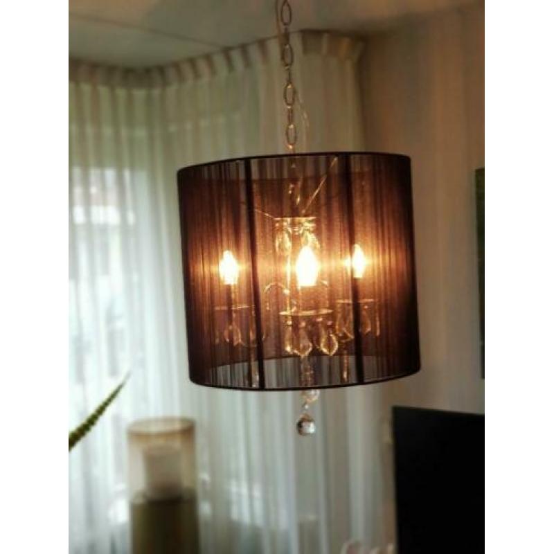Mooie zwarte organza hanglamp