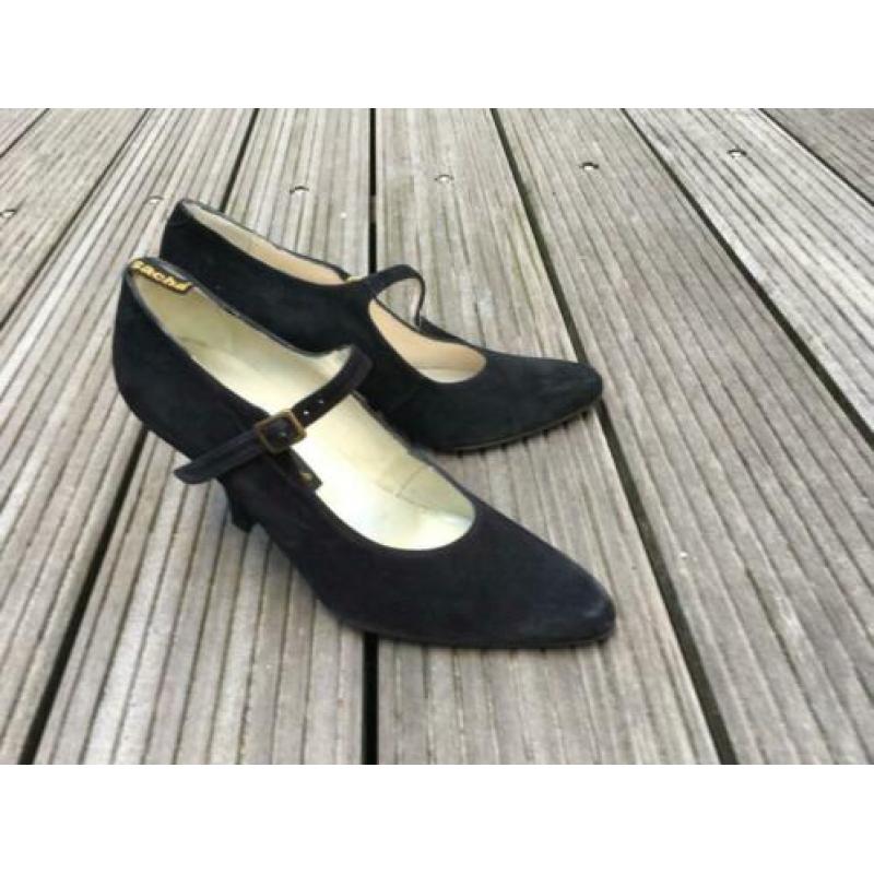 NURIA P for SACHA zwart suede pumps maat 40 nieuwstaat