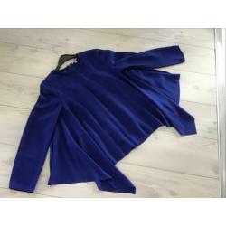 Cos soepel vallende blouse maat M kobaltblauw